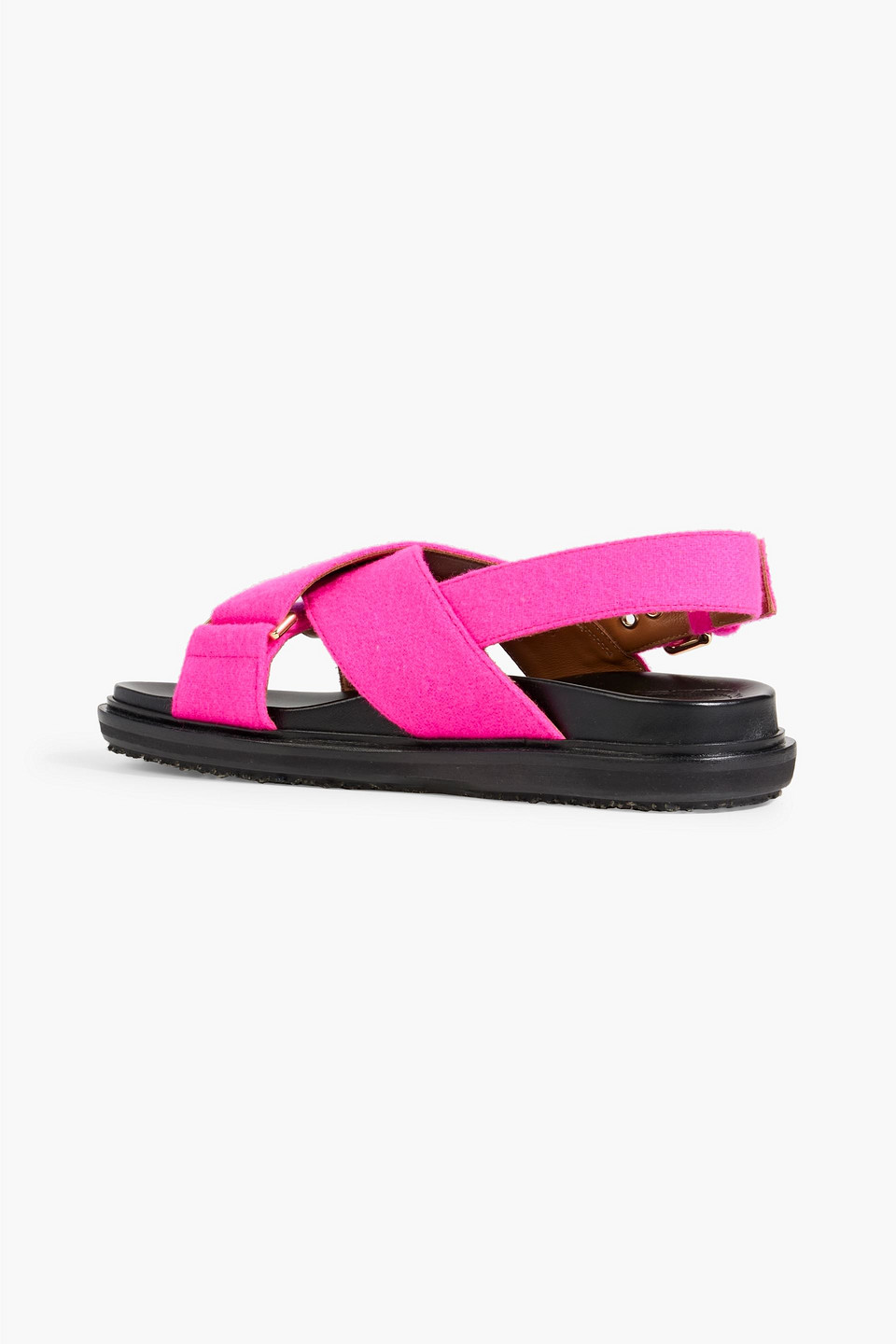 Shop Marni Fussbett Felt Slingback Sandals In Fuchsia