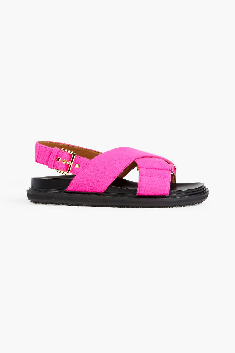 Shop Marni Fussbett Felt Slingback Sandals In Fuchsia