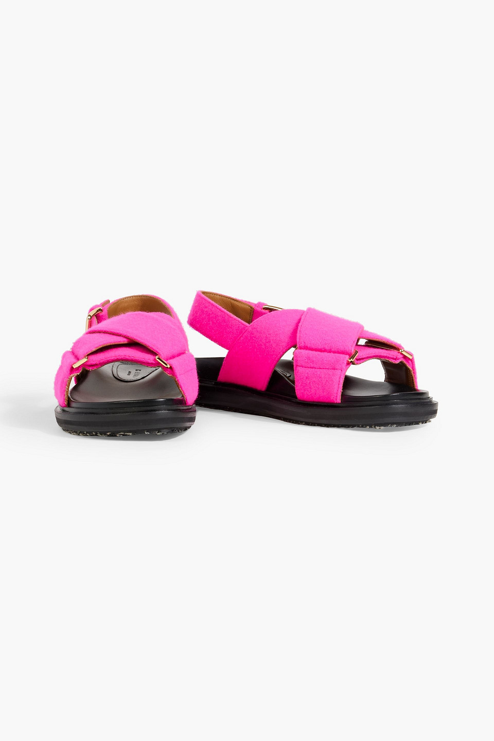 Shop Marni Fussbett Felt Slingback Sandals In Fuchsia