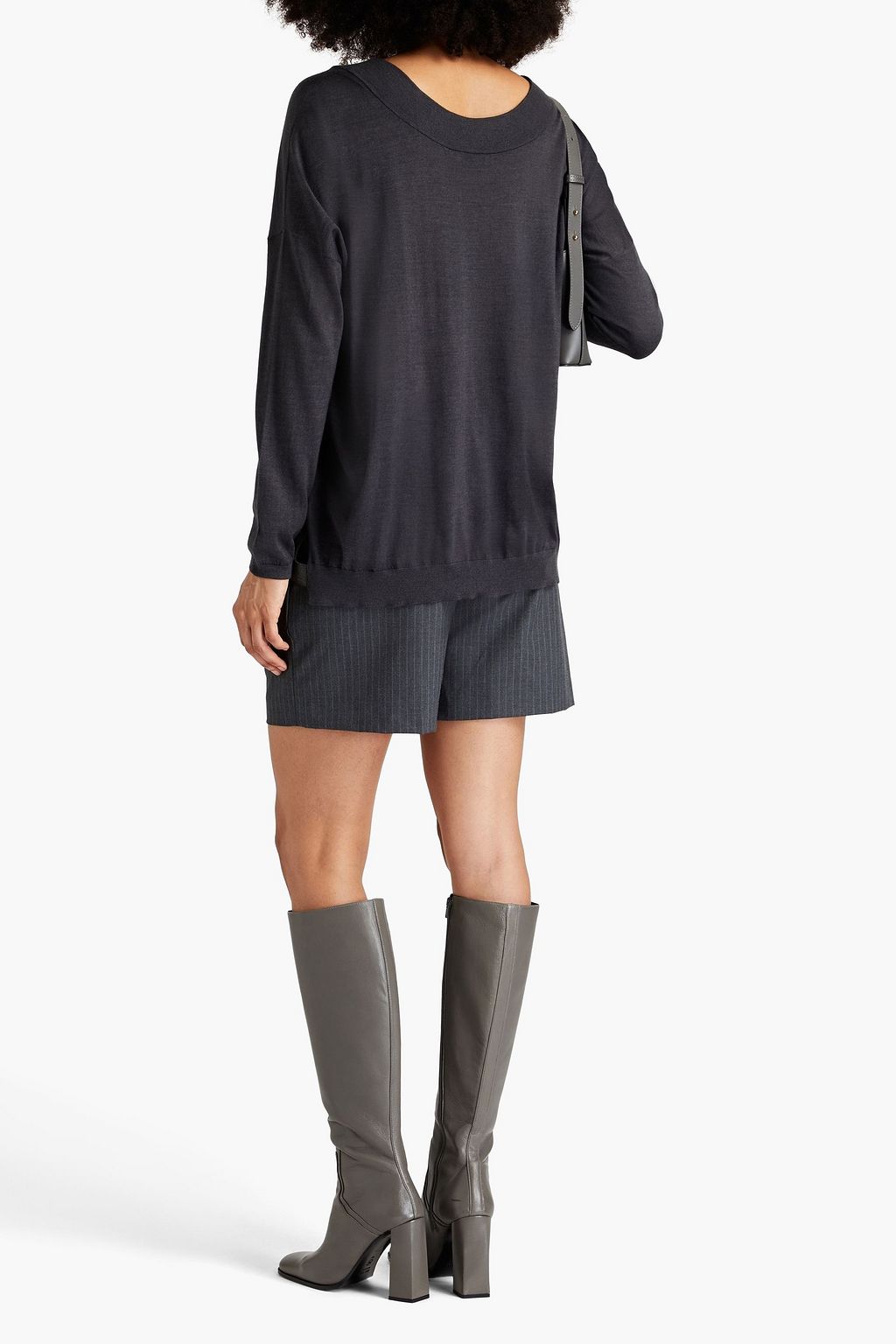 BRUNELLO CUCINELLI Bead-embellished cashmere and silk-blend sweater