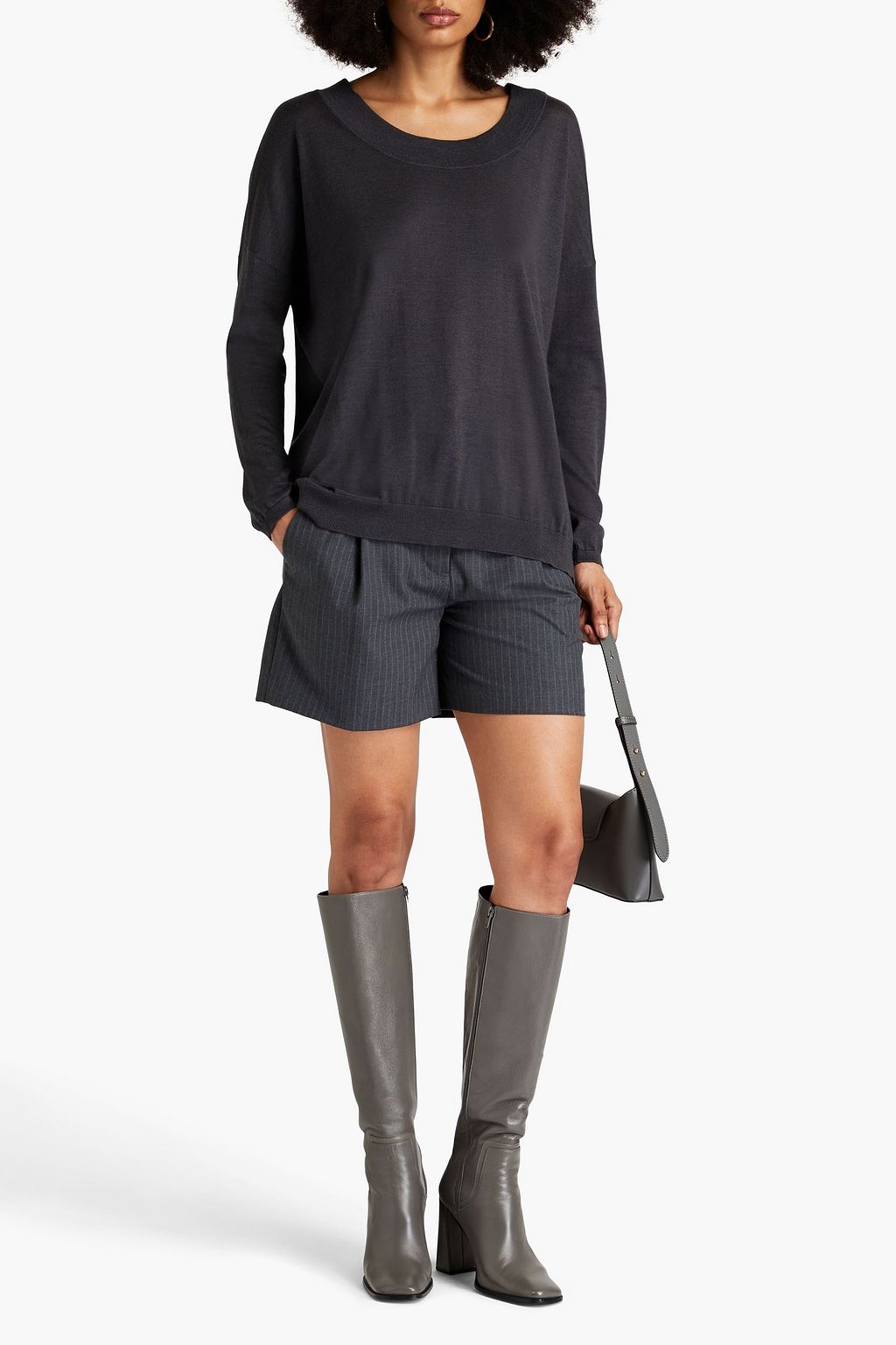 BRUNELLO CUCINELLI Bead-embellished cashmere and silk-blend sweater