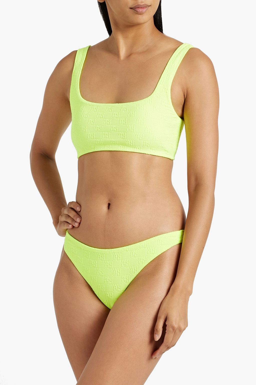ALEXANDERWANG.T Logo-print stretch-jacquard mid-rise bikini briefs