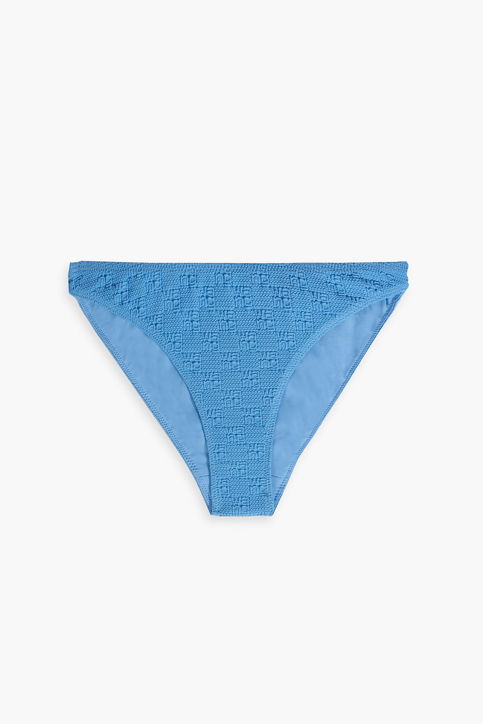 Shop Alexander Wang T Stretch-jacquard Mid-rise Bikini Briefs In Azure