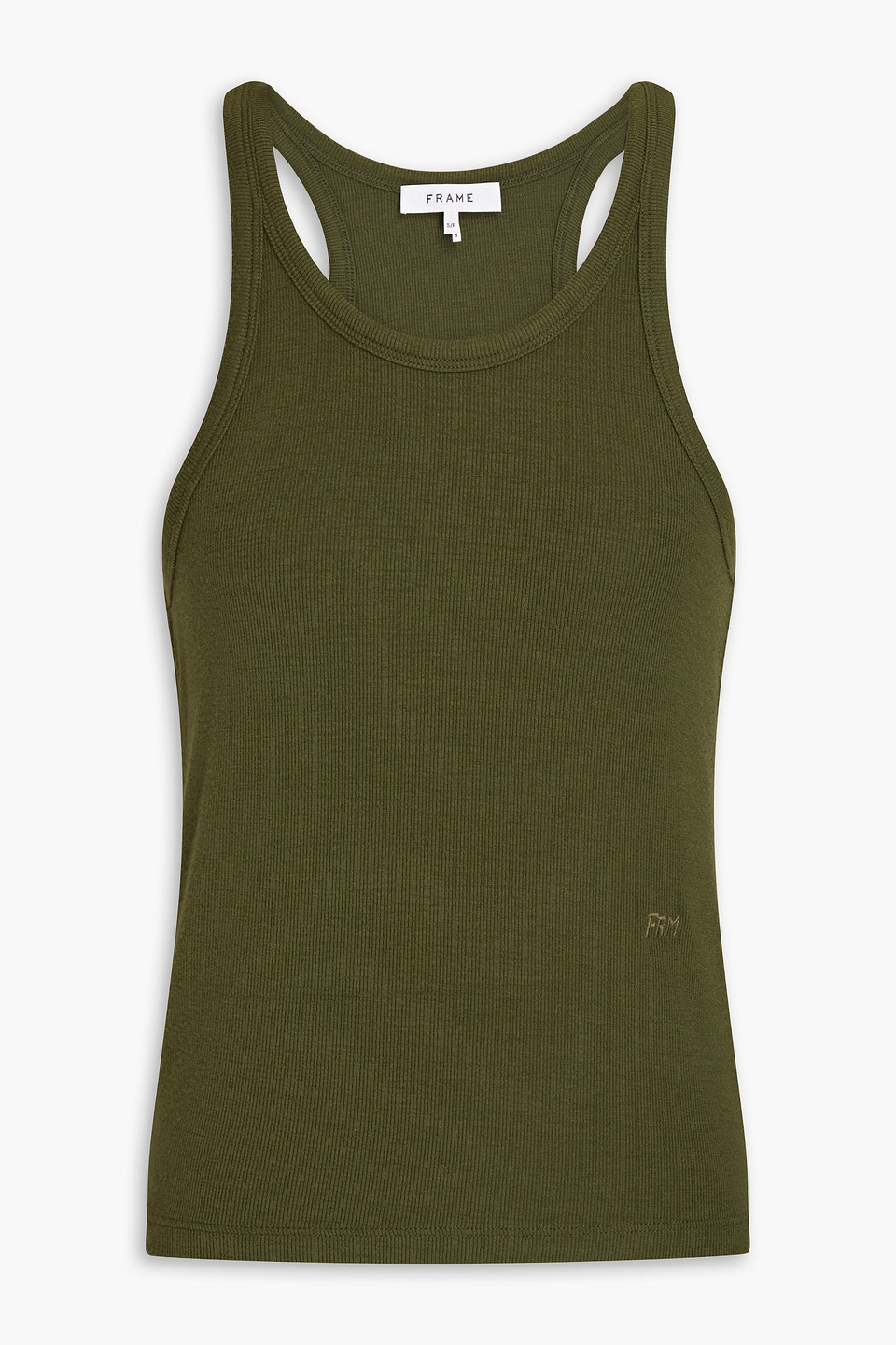 Frame Tanktop Aus Geripptem Jersey Aus Einer Modalmischung In Army Green