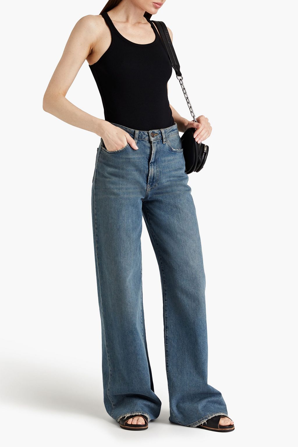 FRAME Ribbed stretch-modal jersey tank