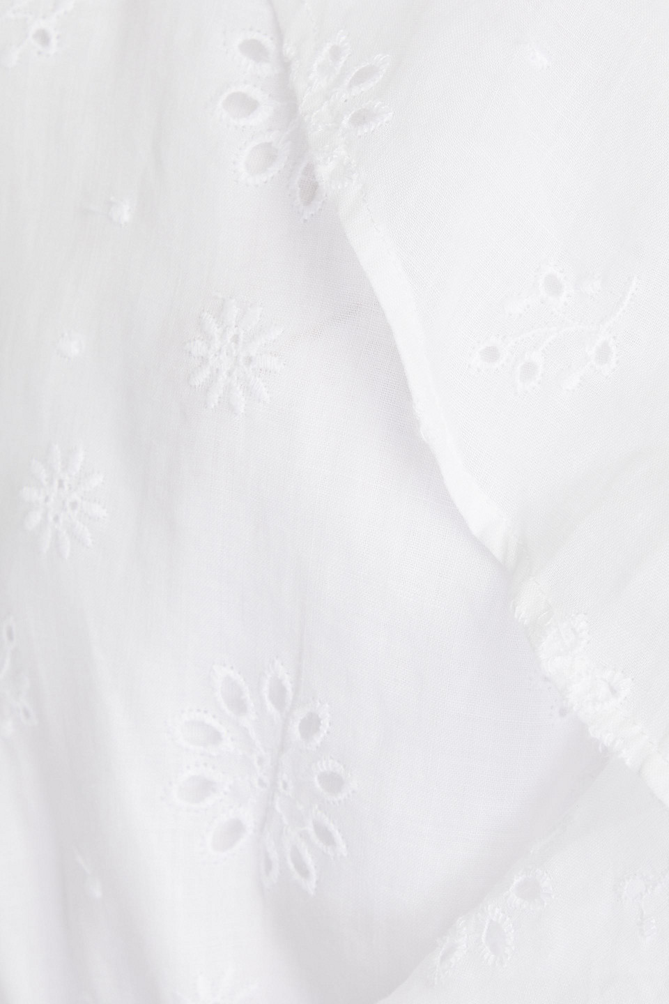 Shop Frame Ruffled Broderie Anglaise Ramie Blouse In White