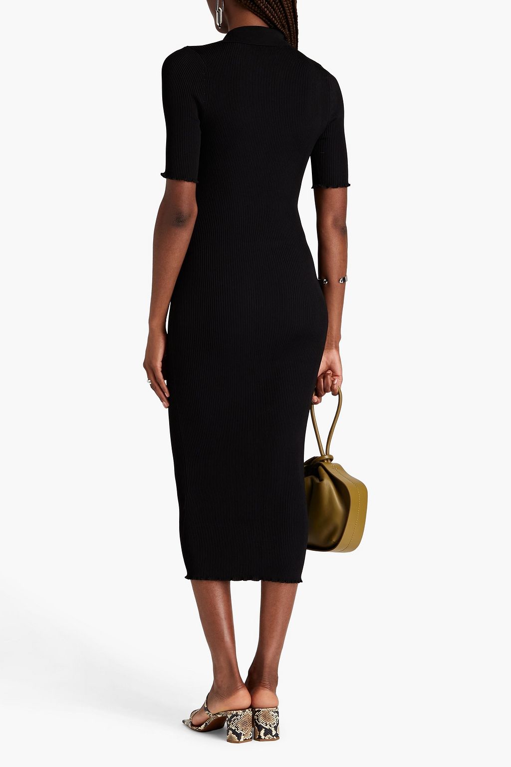 good american ribbed midi dress Good American Ribbed Funnel Neck Midi Dress, Malbec003 (US, Alpha, Small, Regular, Regular, Malbec003) at Amazon Women's Clothing store