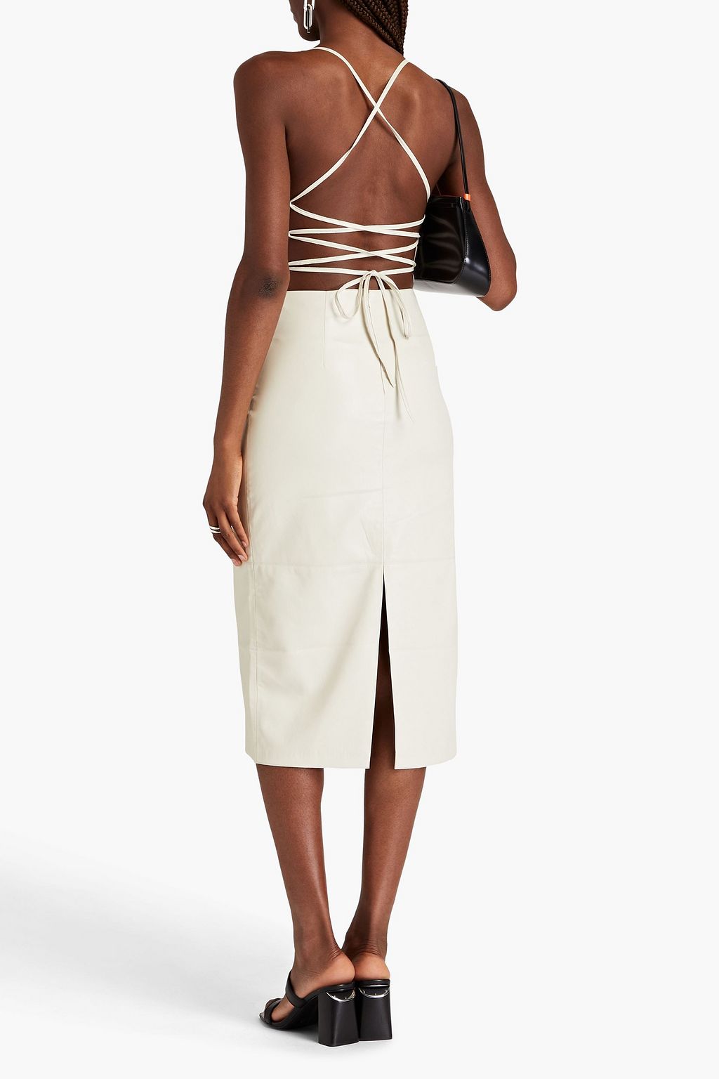 GOOD AMERICAN Kleid aus strukturiertem Kunstleder