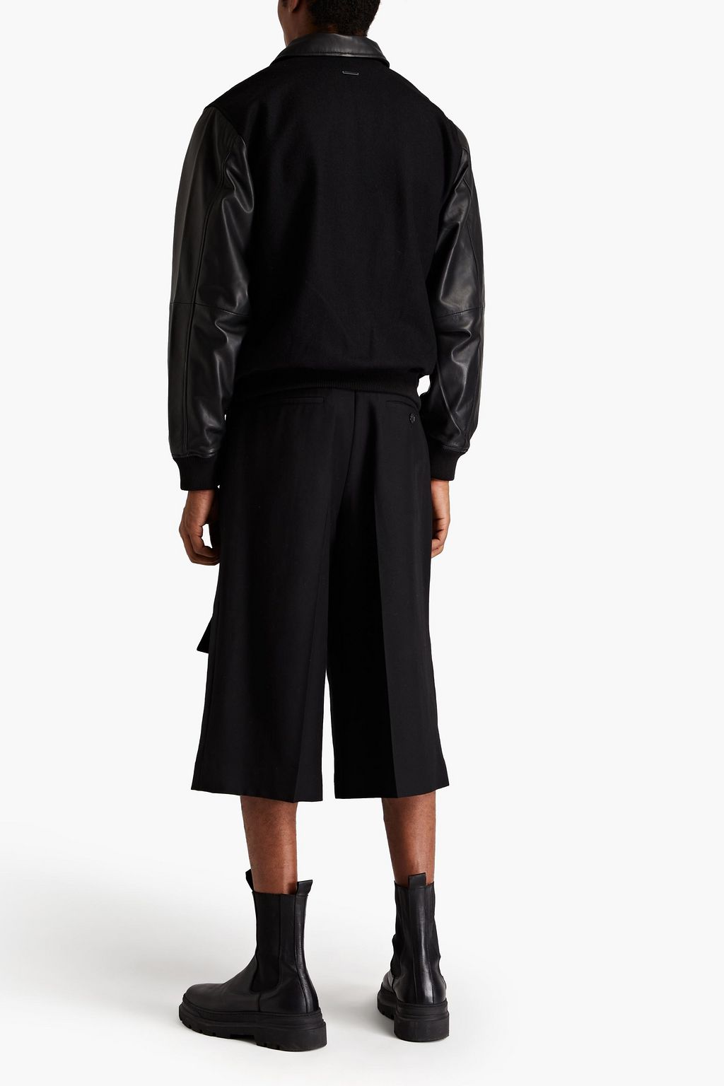 DEADWOOD Coach 10 Year leather and wool-felt bomber jacket