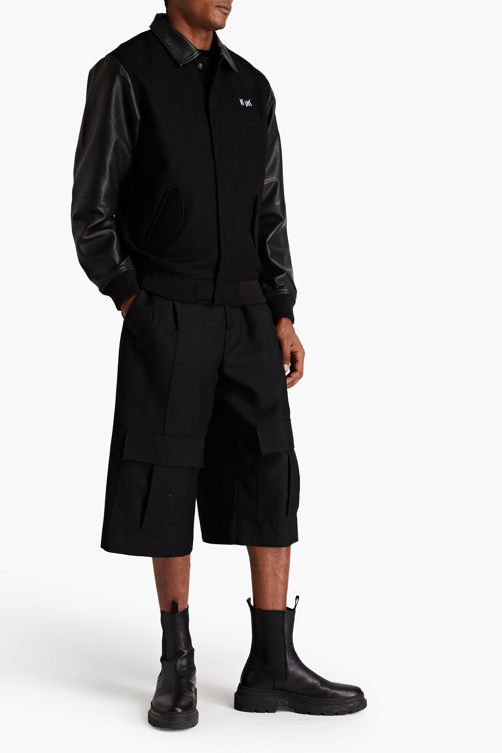 DEADWOOD Coach 10 Year leather and wool-felt bomber jacket