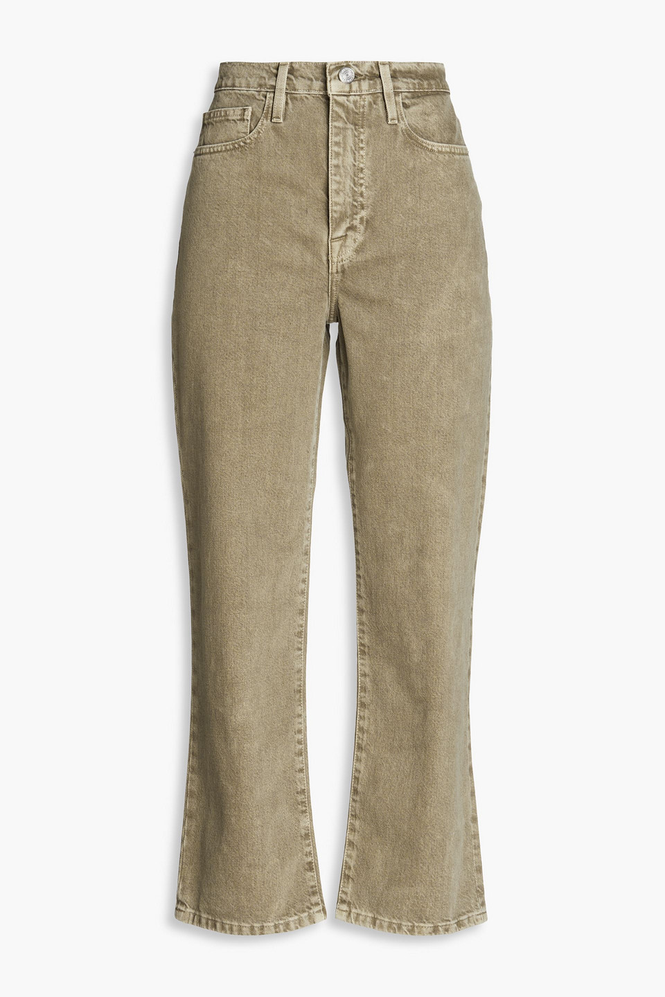 Frame Le Jane Crop High-rise Straight-leg Jeans In Sage Green