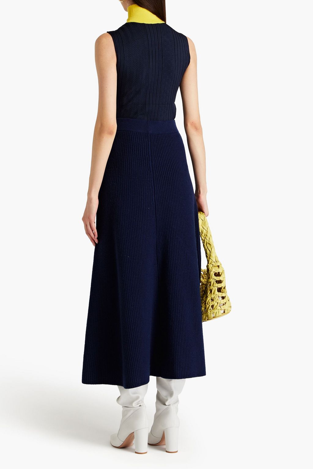 ROKSANDA Tala two-tone ribbed turtleneck vest