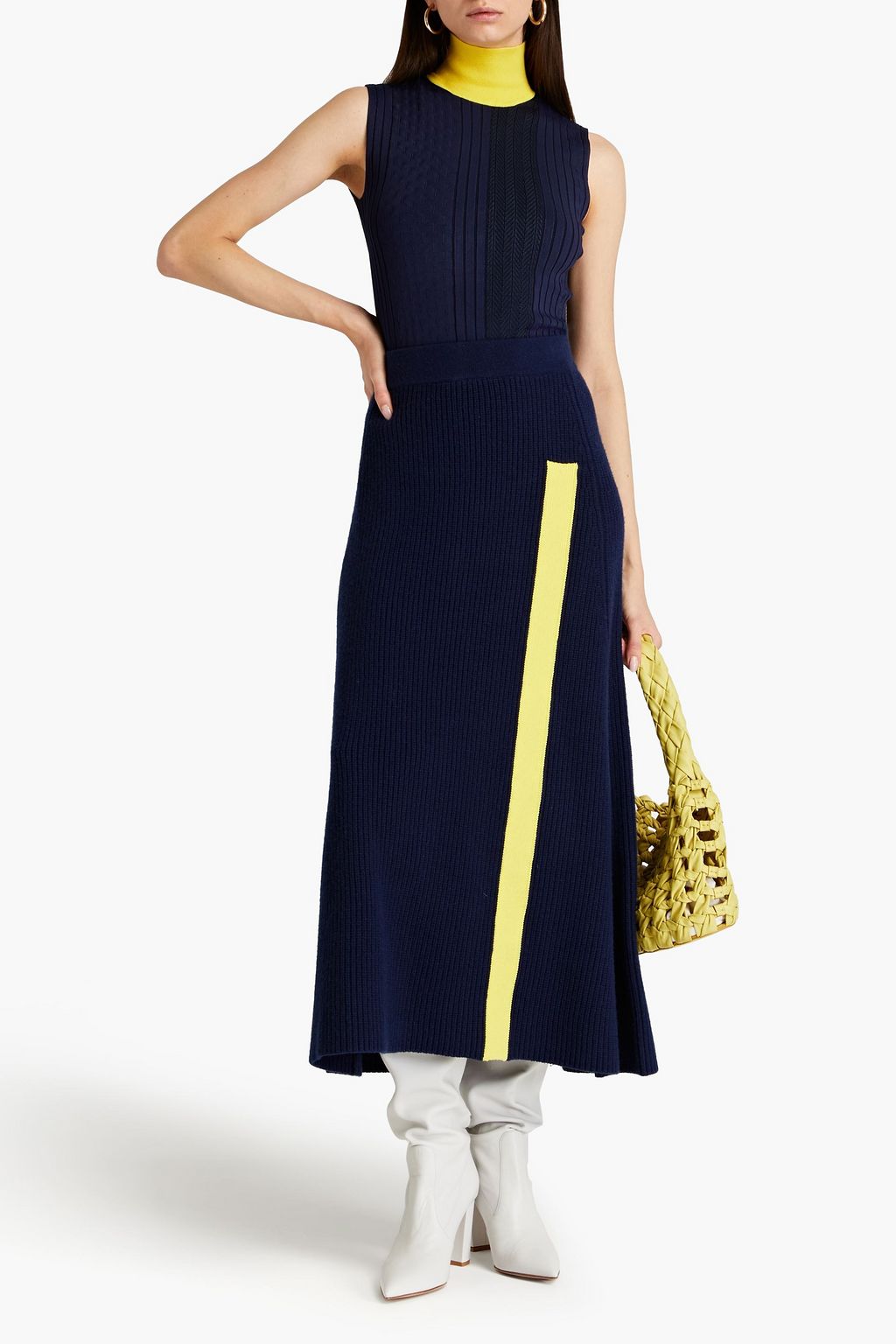 ROKSANDA Tala two-tone ribbed turtleneck vest