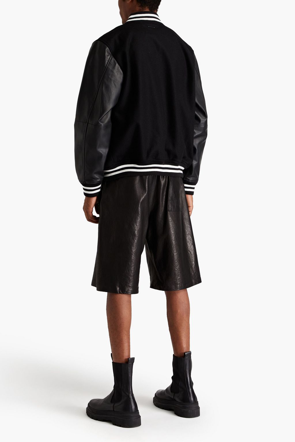 DEADWOOD Kit leather and wool-felt bomber jacket