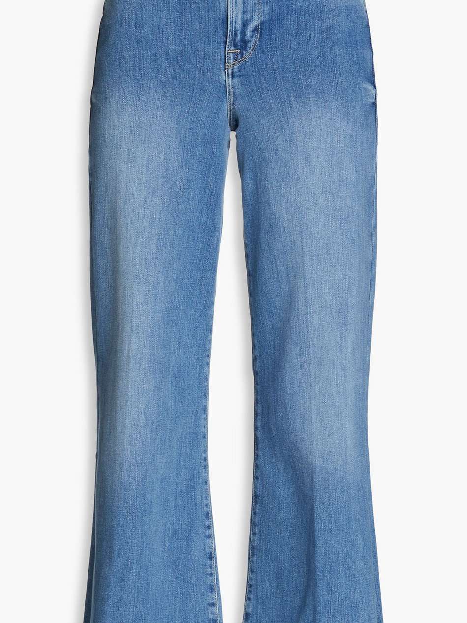 le palazzo faded high-rise wide-leg jeans