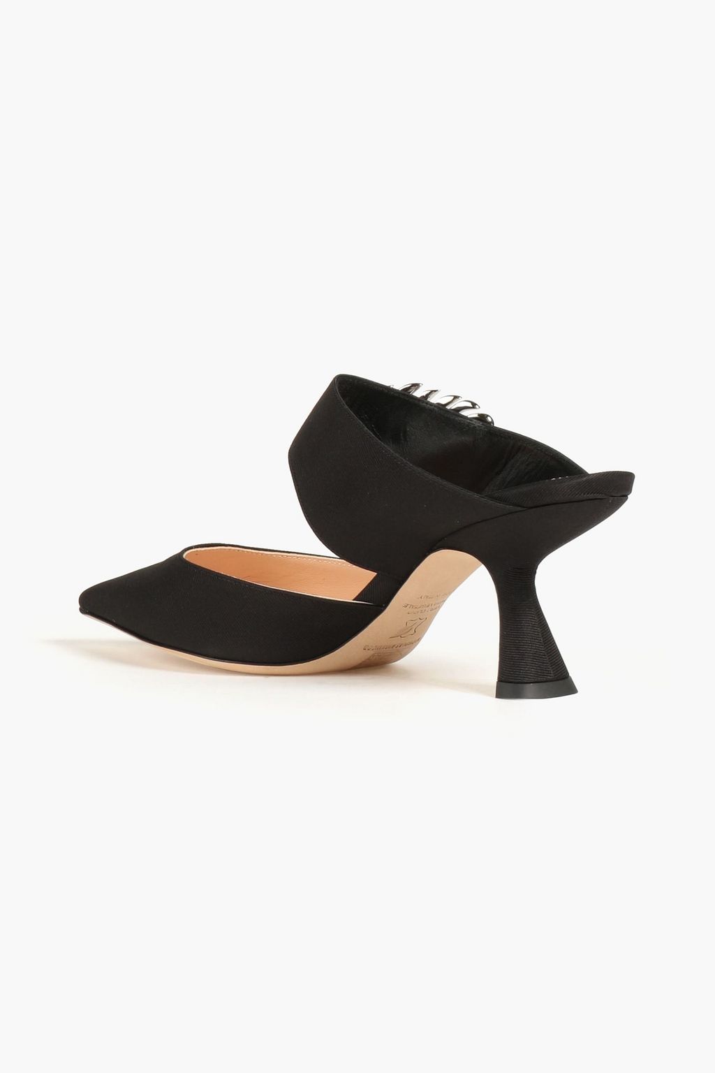 NICHOLAS KIRKWOOD Crystal-embellished silk-ottoman mules