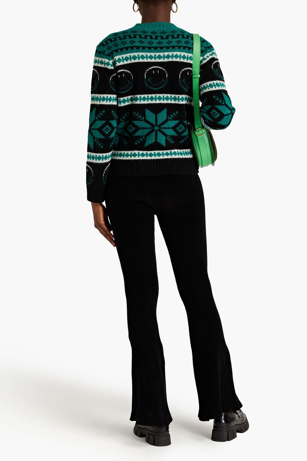 SANDRO Jacquard-knit wool-blend sweater