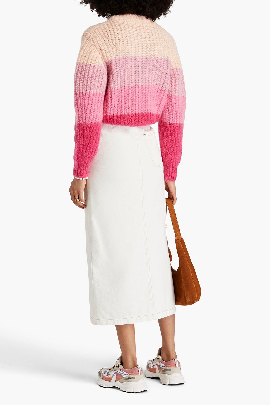 SANDRO Pullover aus Rippstrick in Colour-Block-Optik