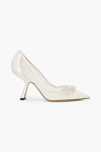 NICHOLAS KIRKWOOD Embellished croc-effect leather pumps