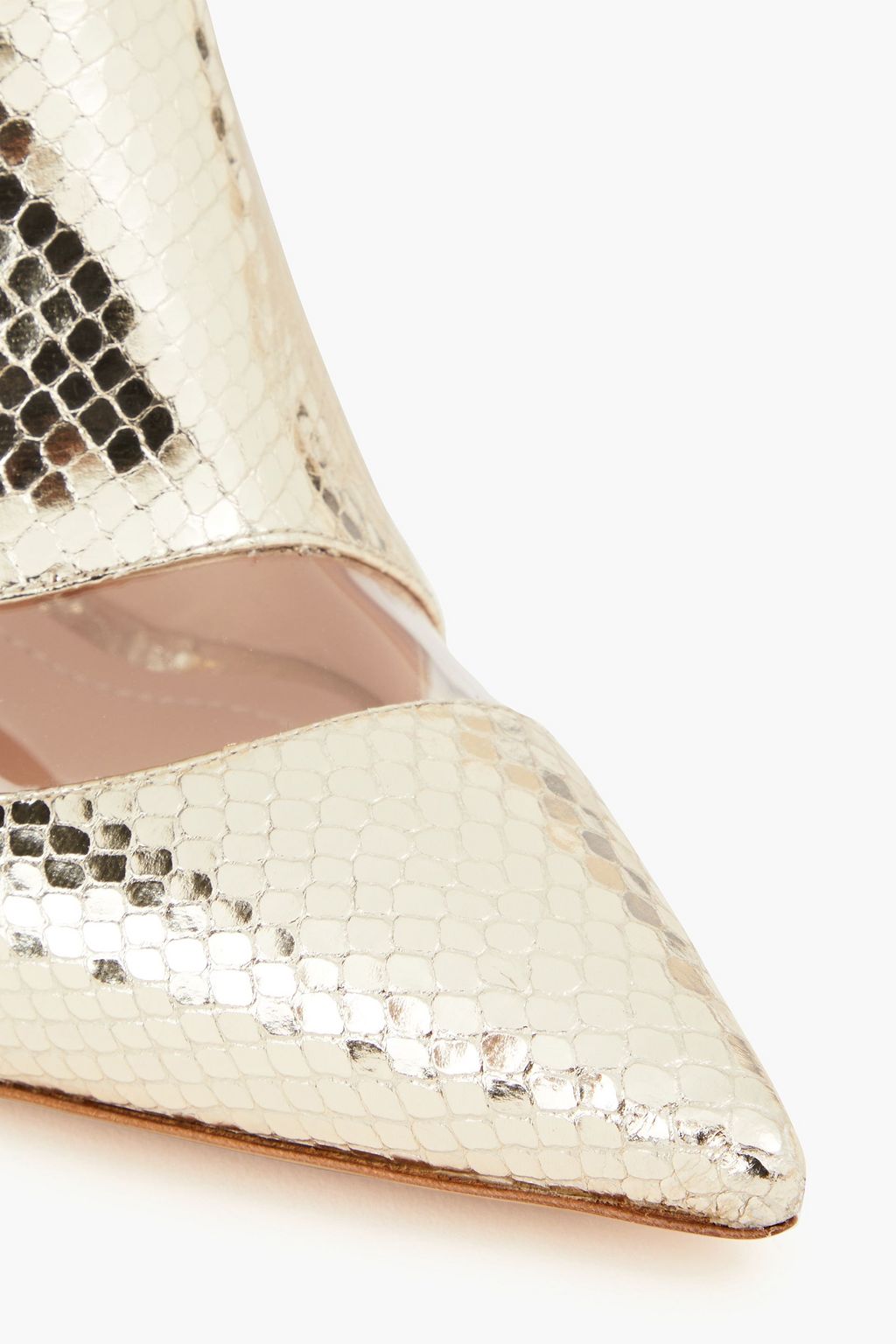 NICHOLAS KIRKWOOD Metallic snake-effect leather and PVC ankle boots