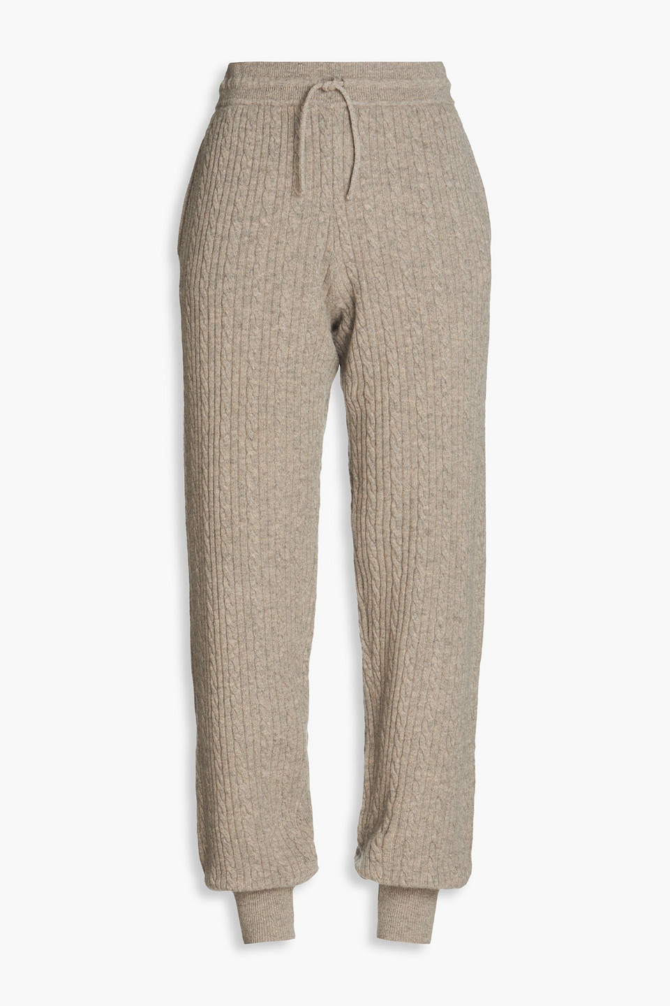 Sandro - Mélange cable-knit track pants - Neutral - FR 42