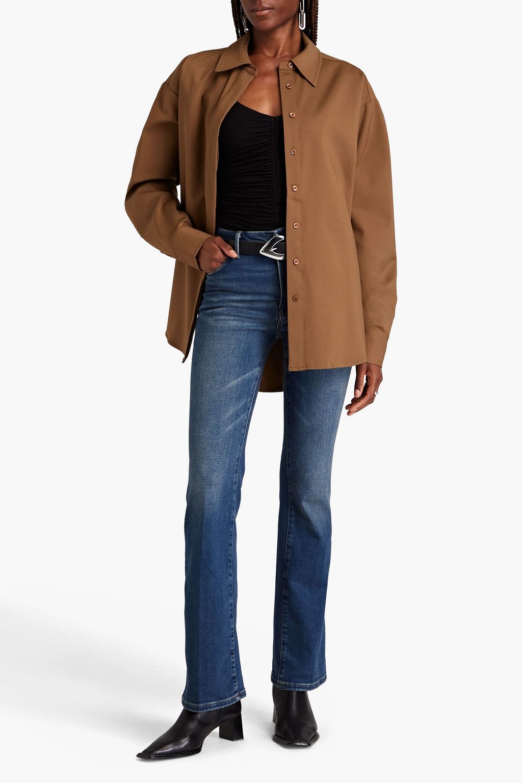 GOOD AMERICAN Oversized crepe shirt