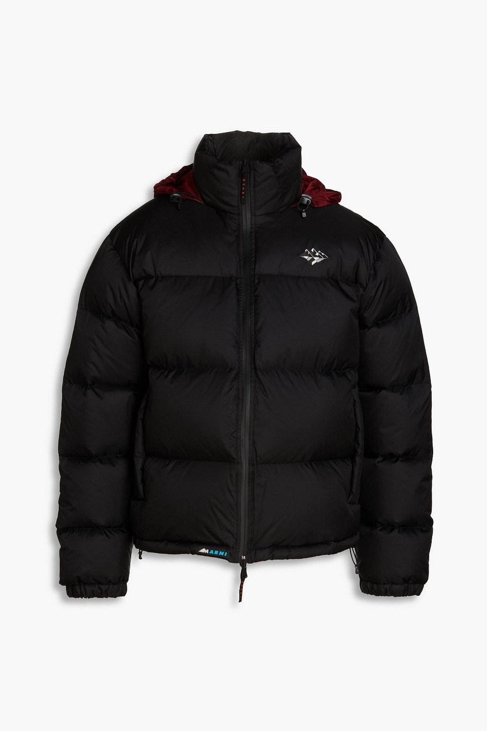Marni Quilted Shell Hooded Down Jacket In Black