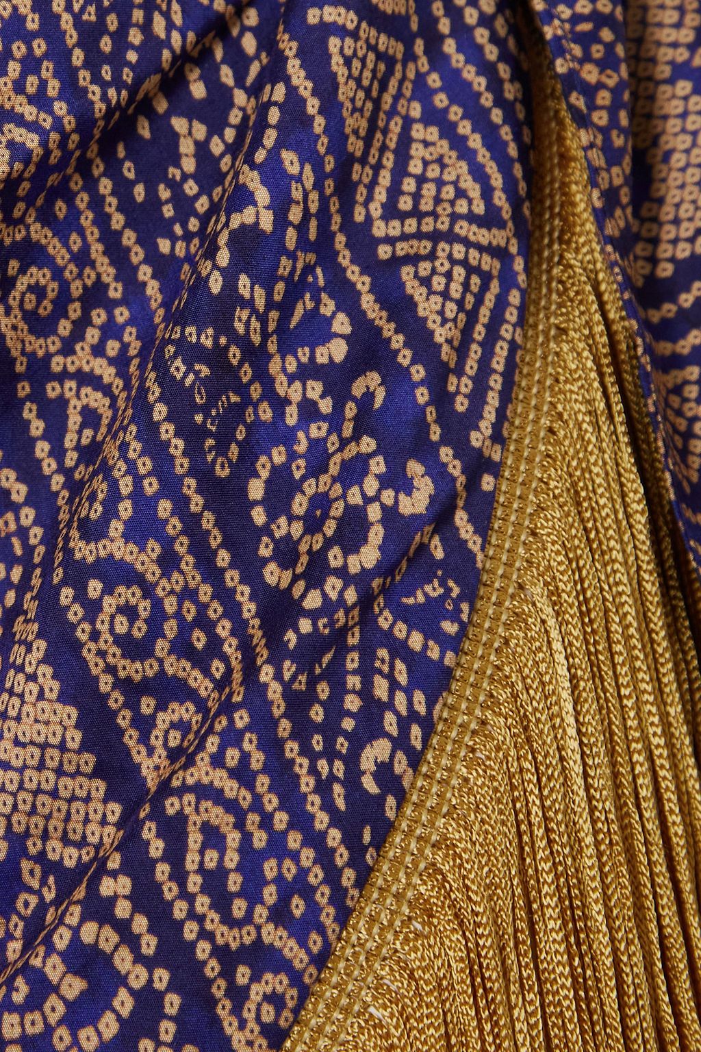 VIX PAULA HERMANNY Bandhani Klein fringed printed voile pareo