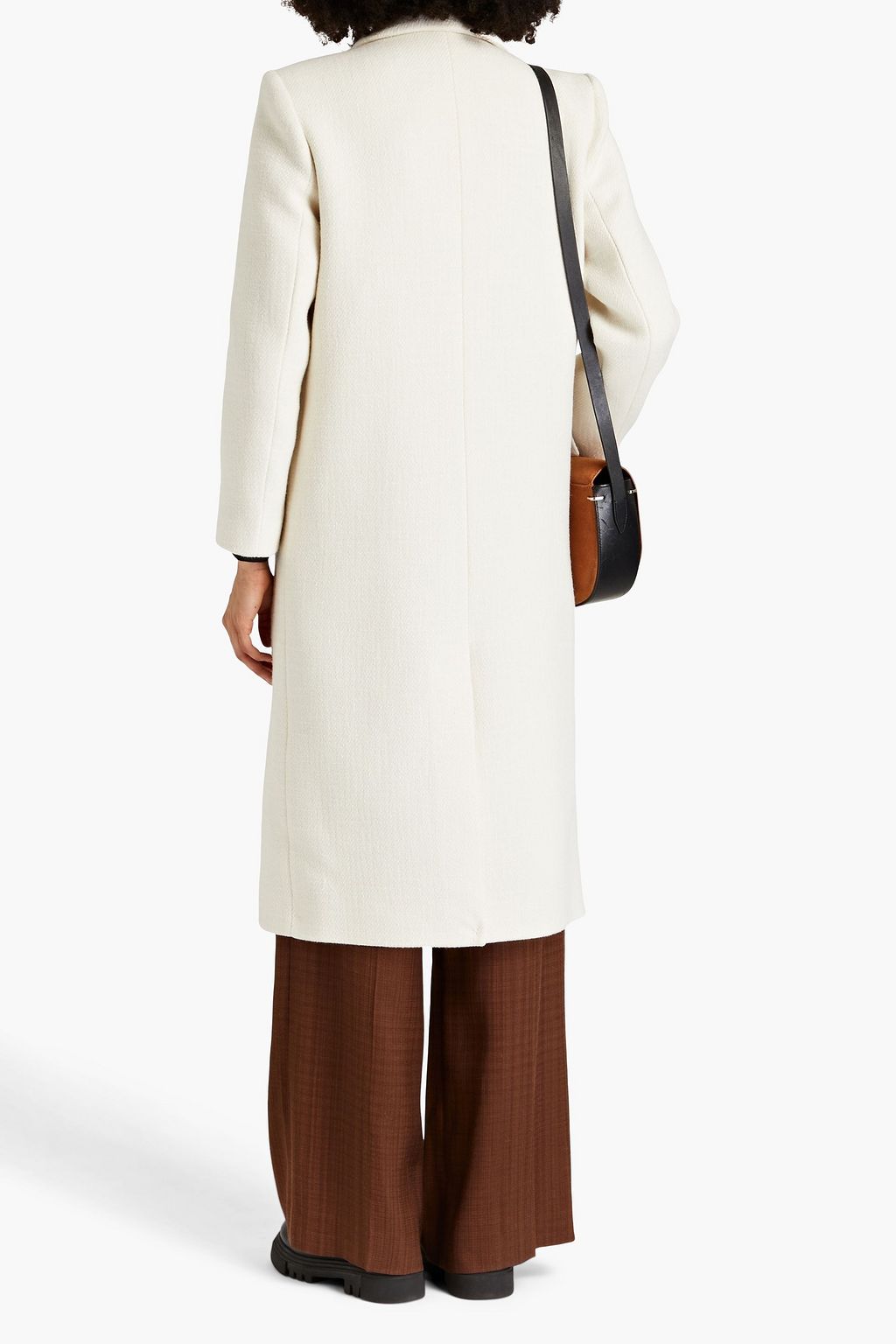 SANDRO Double-breasted bouclé-tweed coat