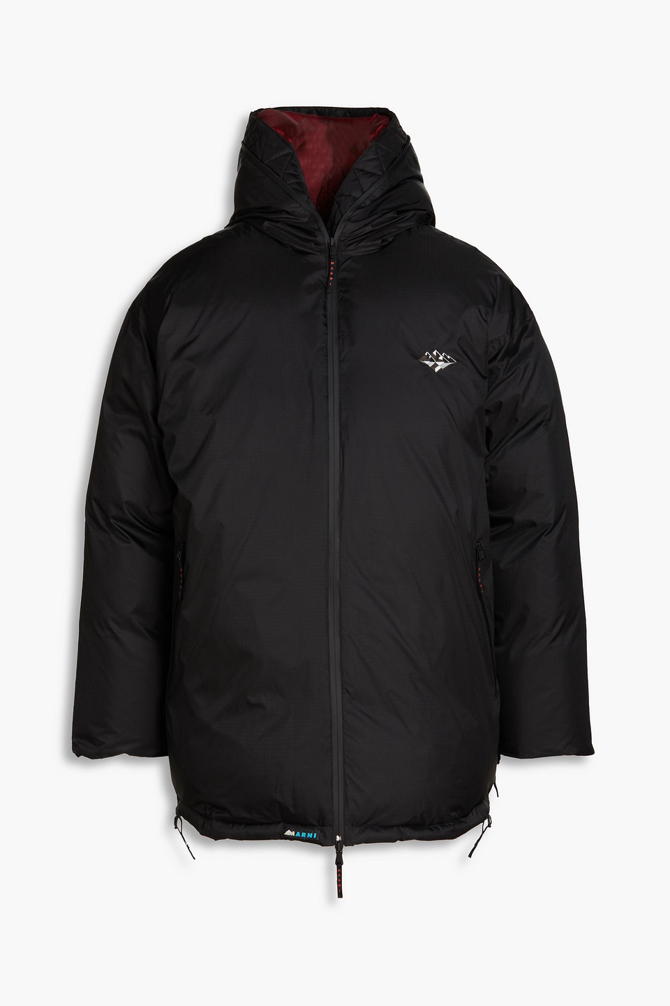 Marni Shell Hooded Down Jacket In Black