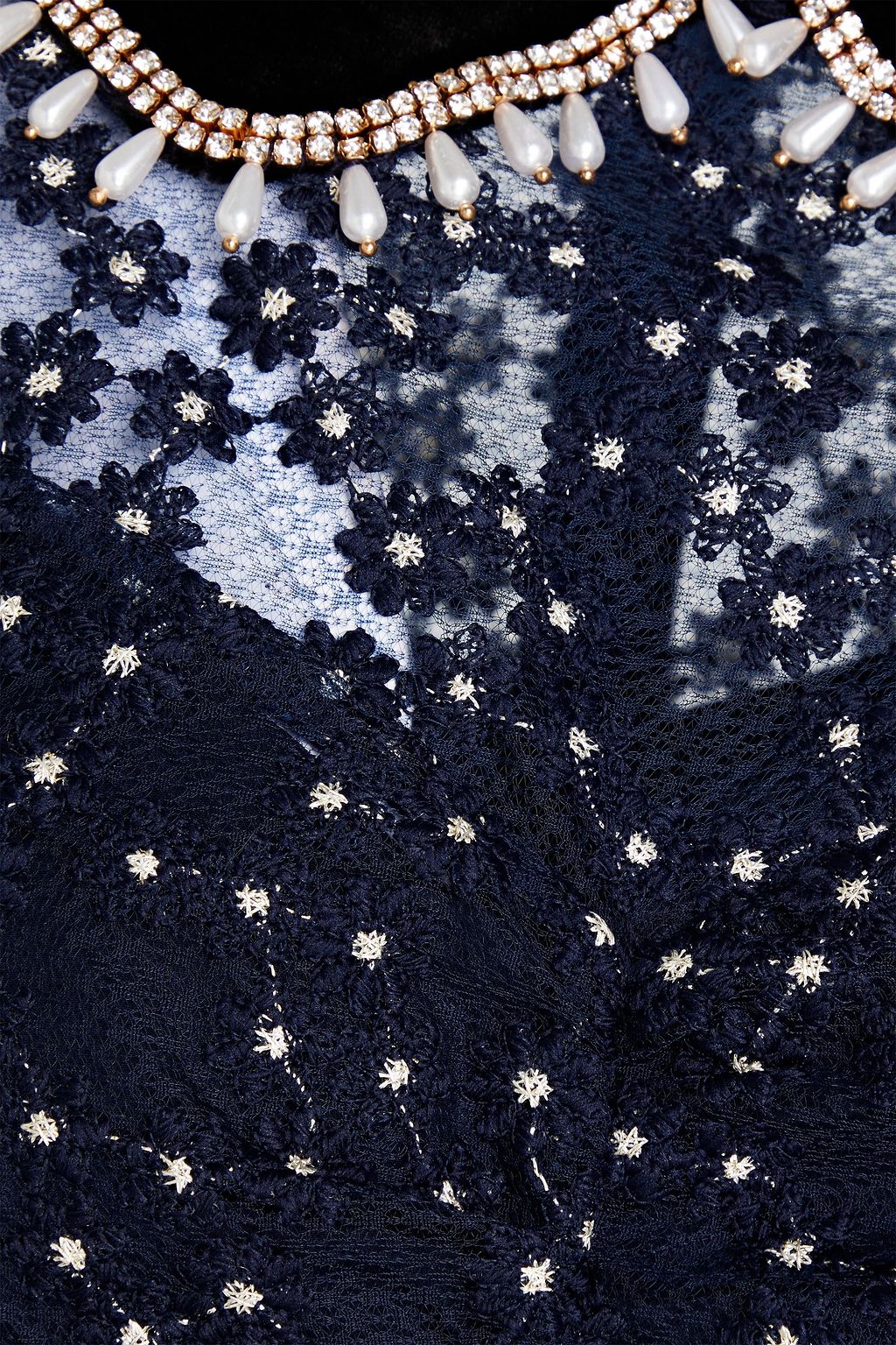 SANDRO Embellished lace mini dress