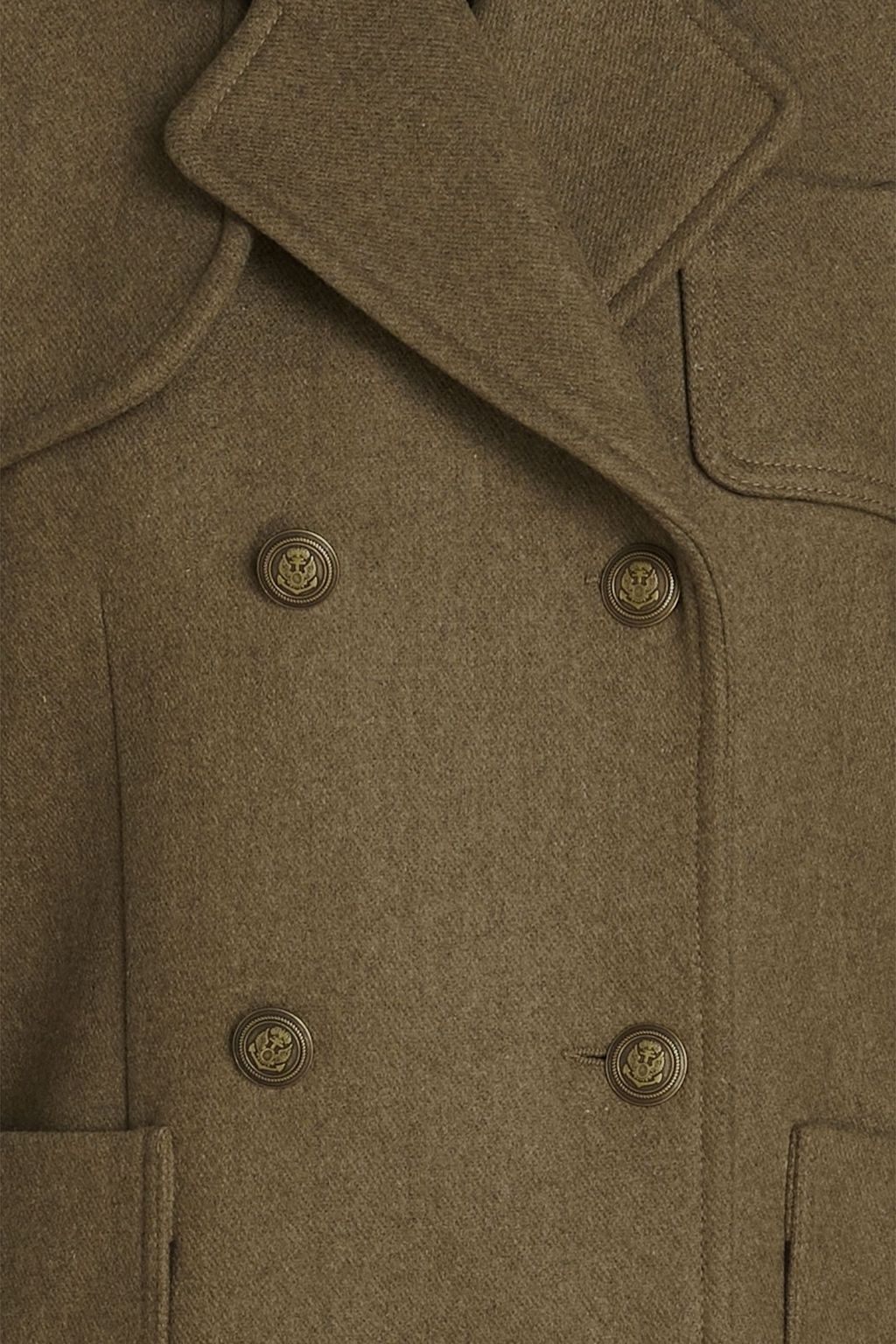 SANDRO Double-breasted wool-blend felt coat
