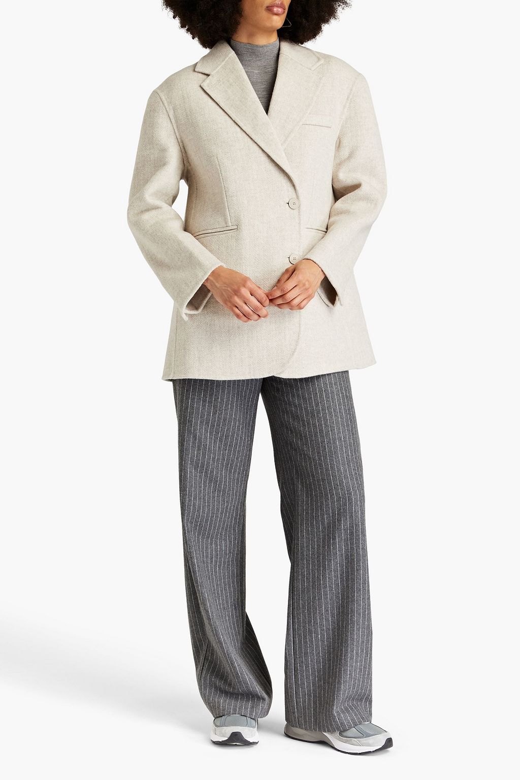 SANDRO Wool-blend felt blazer