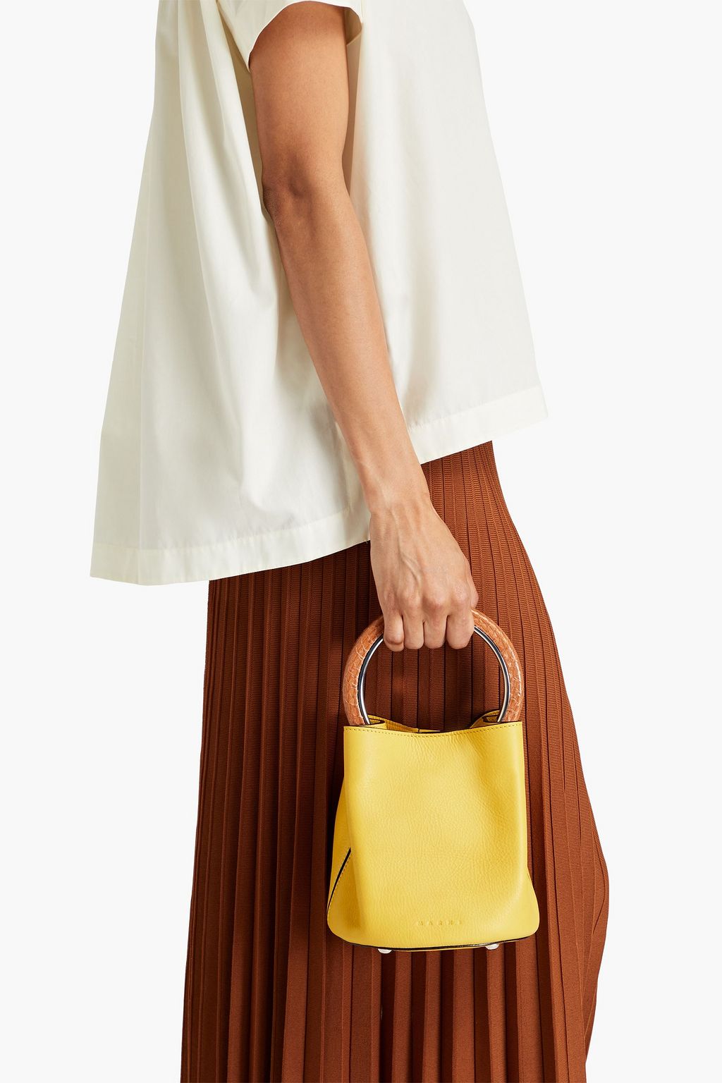 MARNI Pannier Tote Bag aus Leder