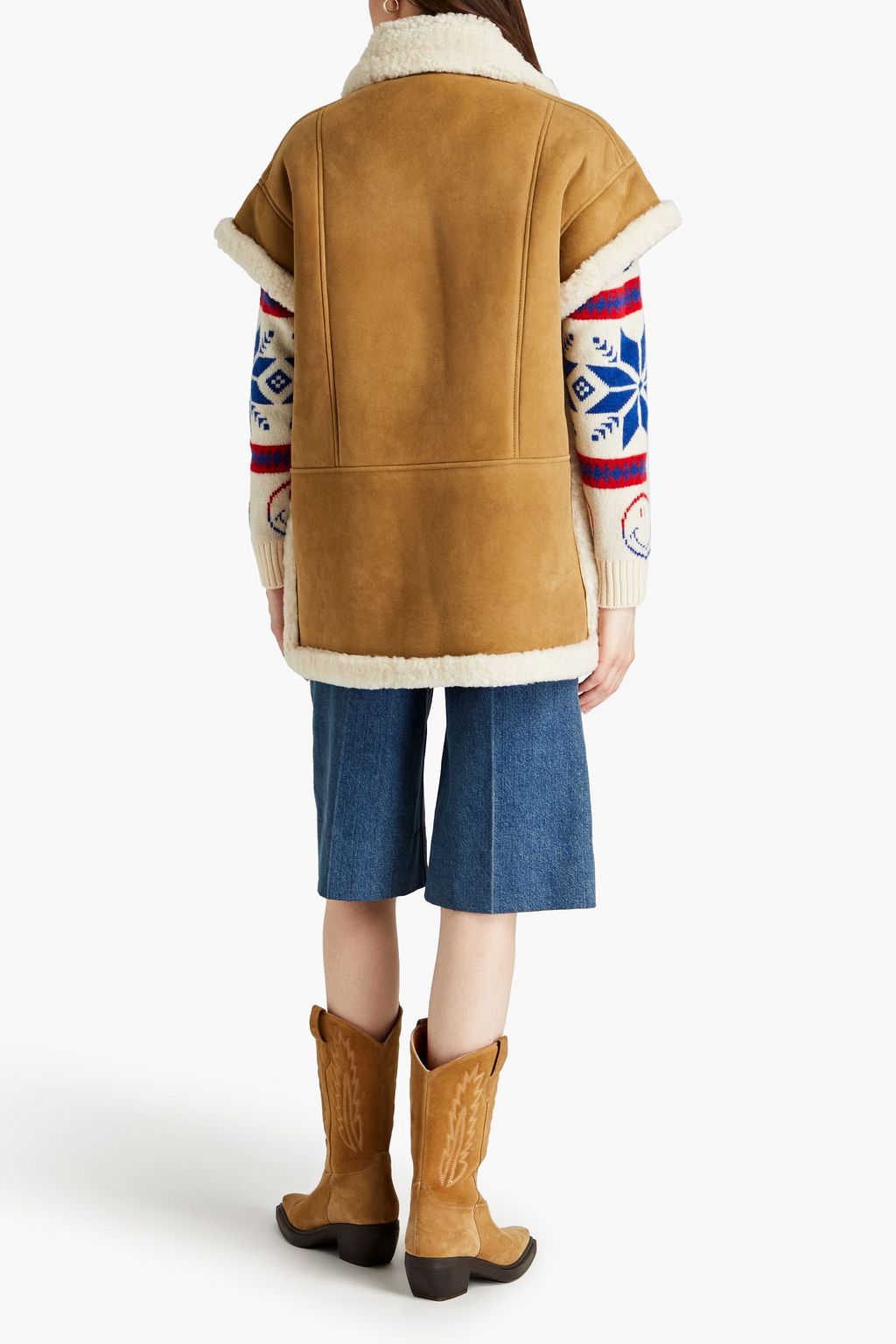 SANDRO Oversized shearling vest