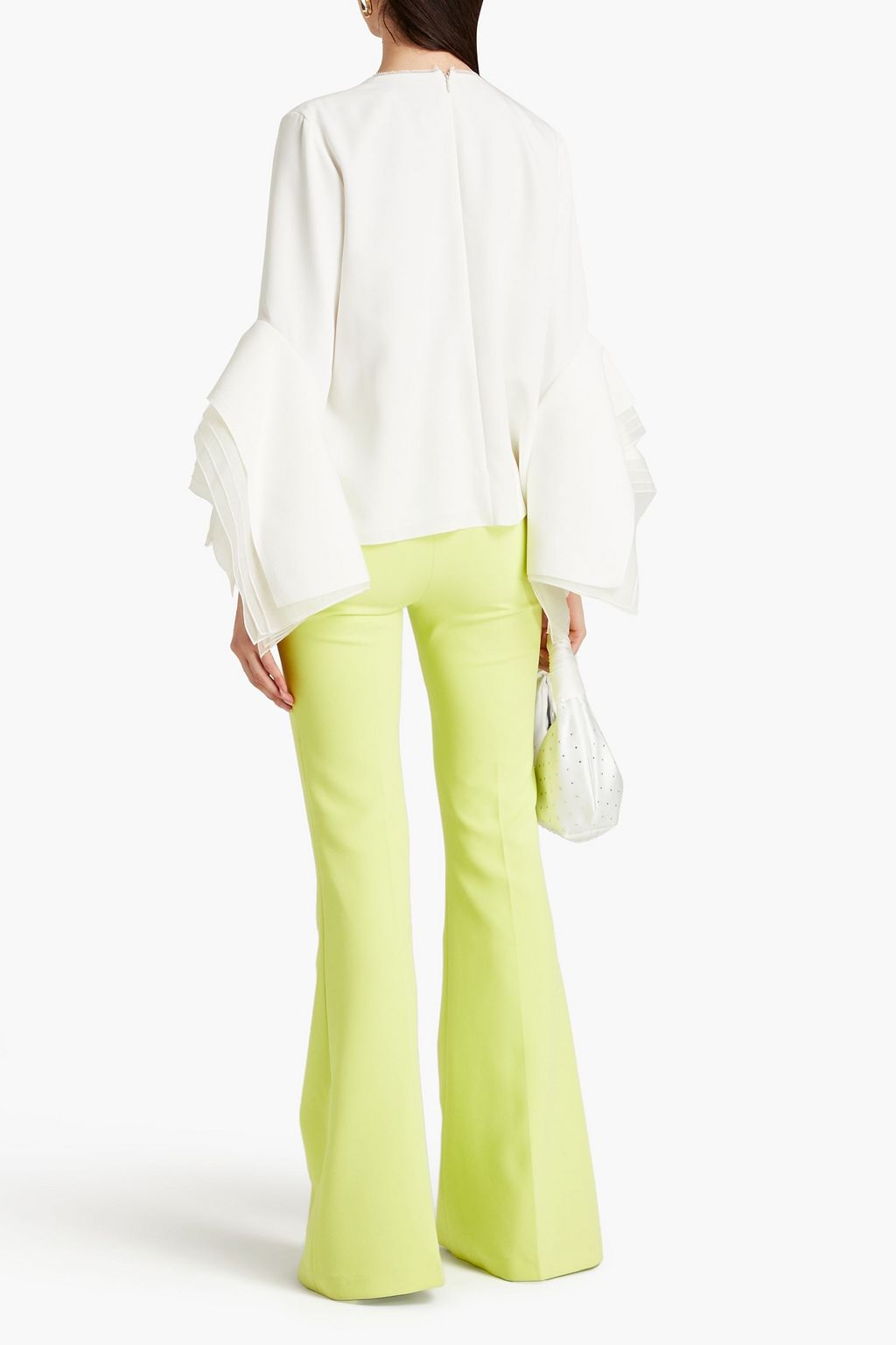 ROKSANDA Ranan organza-paneled crepe blouse