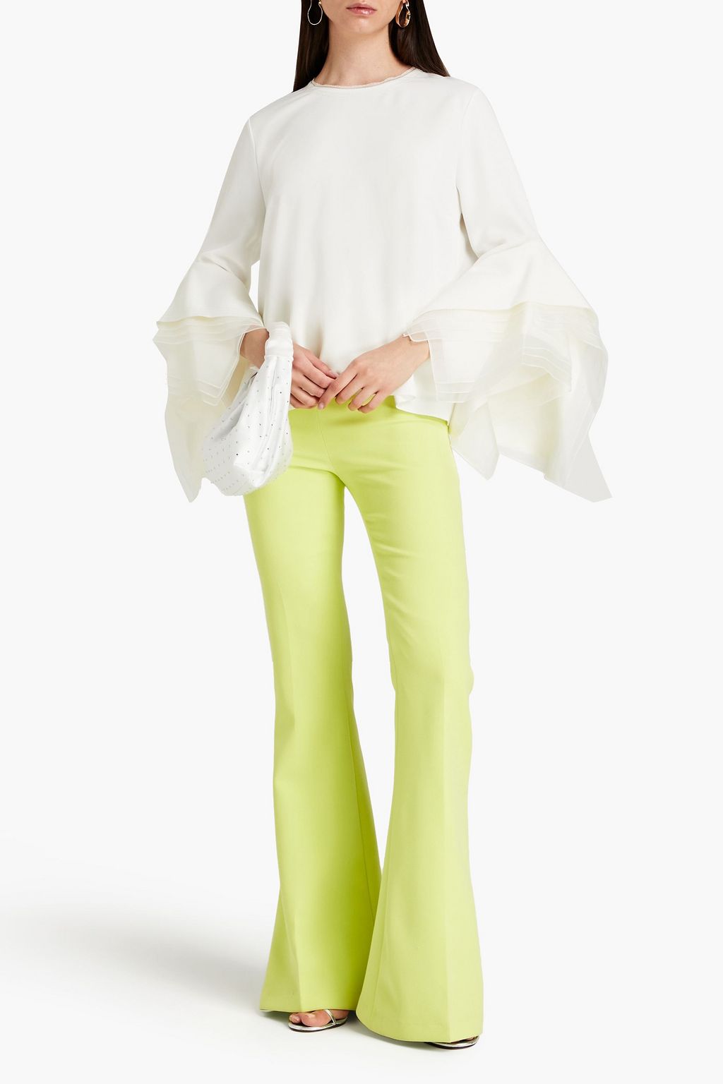 ROKSANDA Ranan organza-paneled crepe blouse
