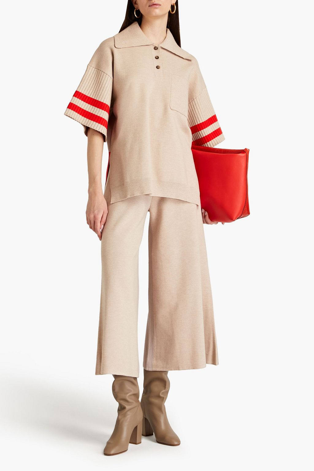 ROKSANDA Hollis color-block knitted polo sweater
