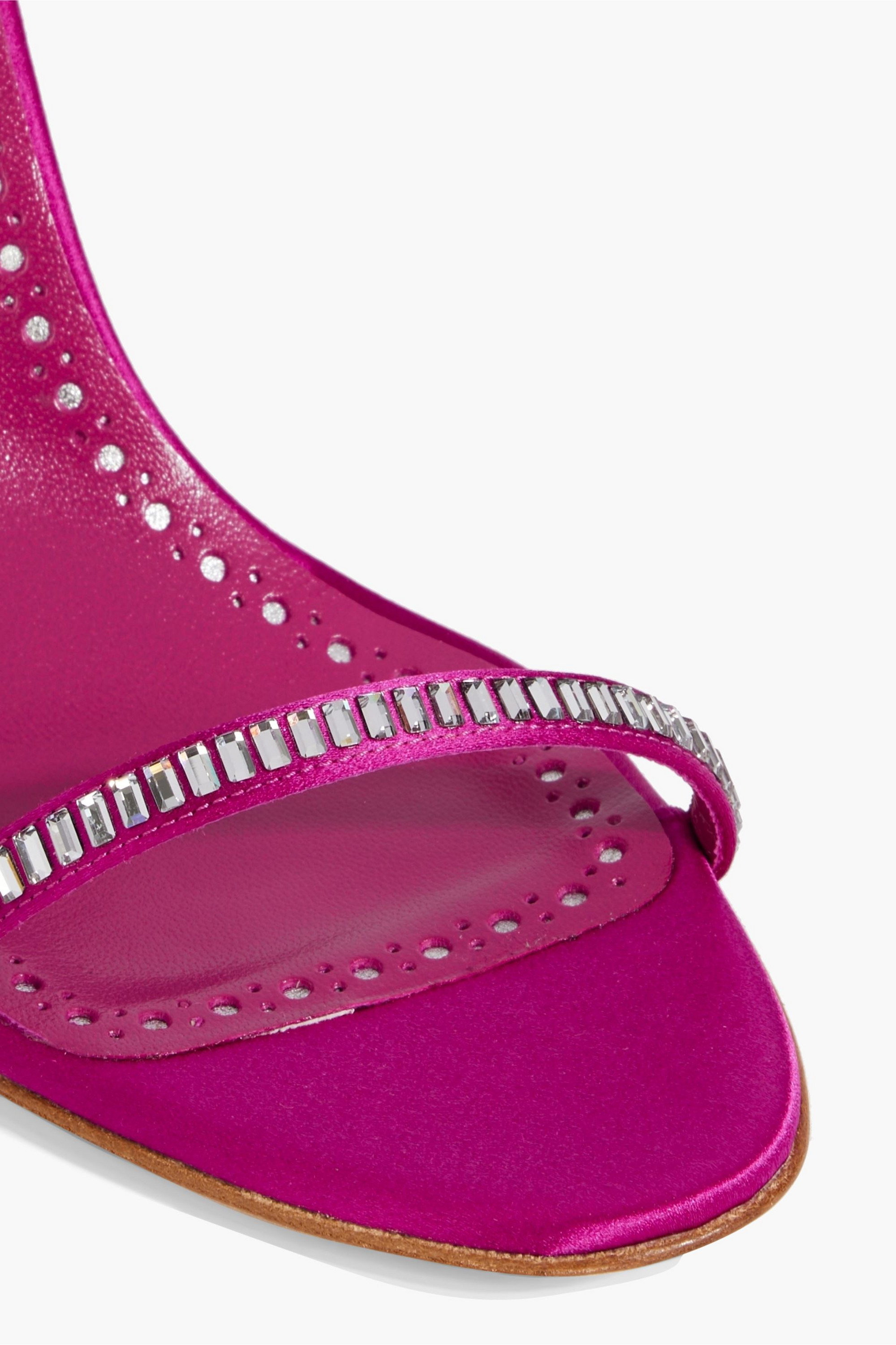 MANOLO BLAHNIK Crinastra 105 crystal-embellished satin sandals