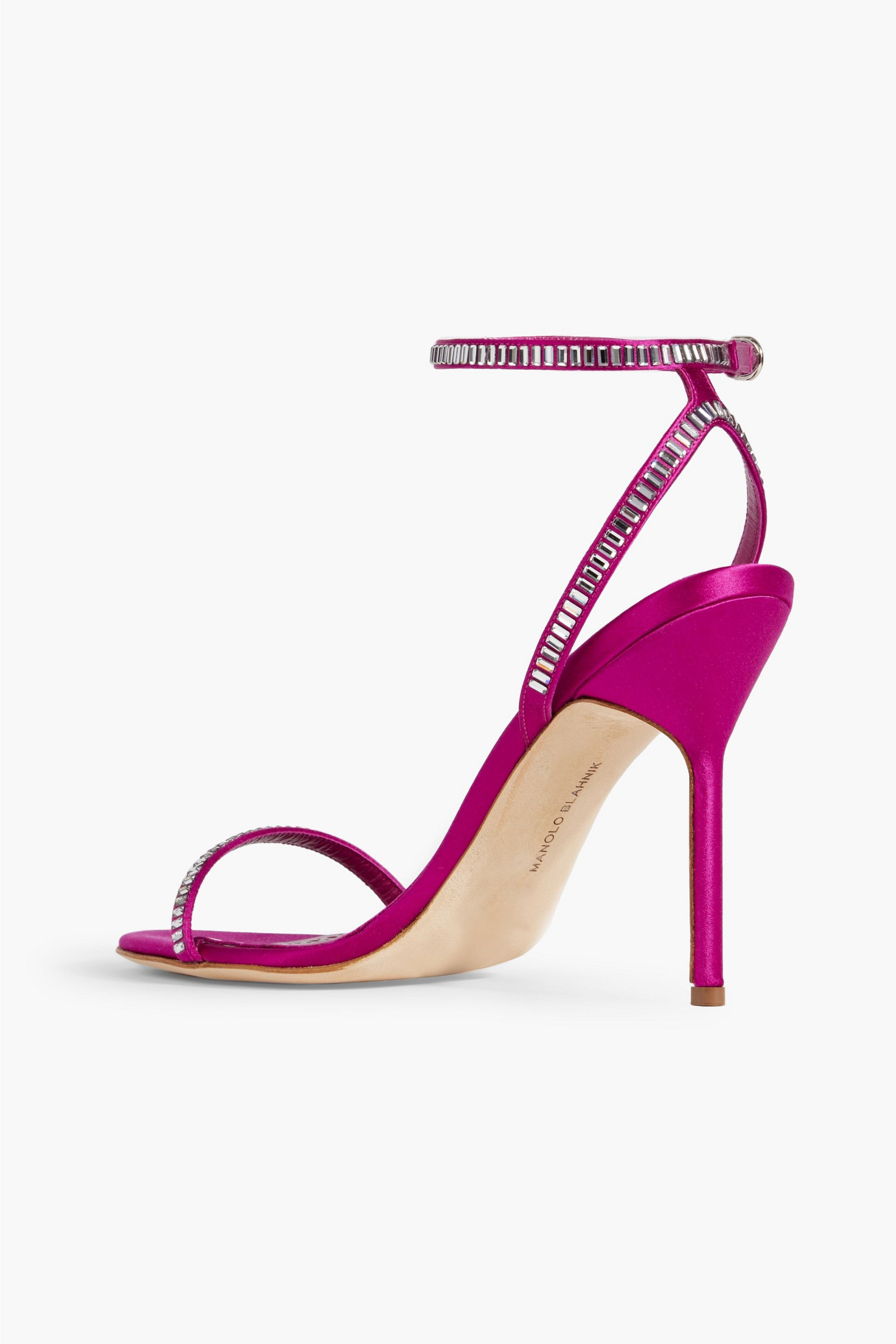 MANOLO BLAHNIK Crinastra 105 crystal-embellished satin sandals