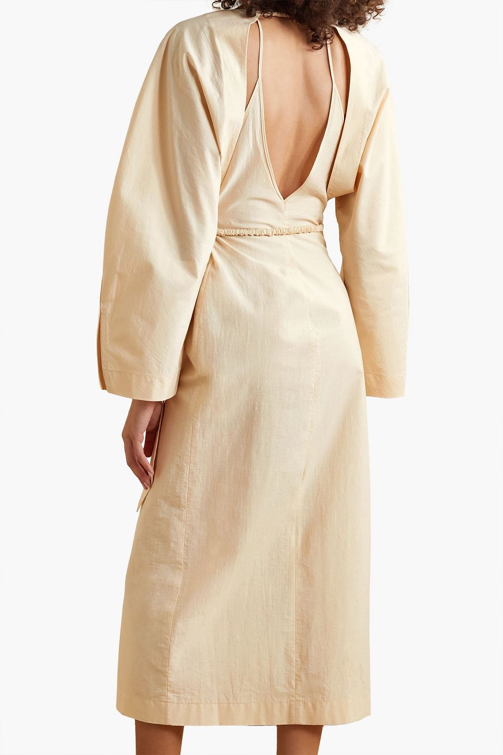 NANUSHKA Canyon open-back cotton-blend poplin midi wrap dress