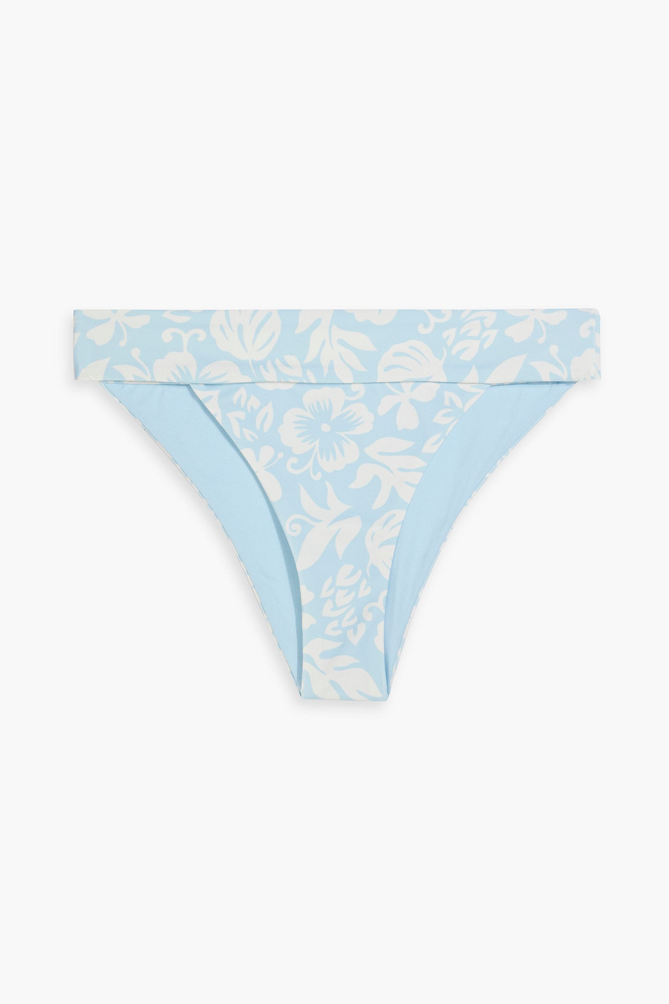 Onia Floral-print Mid-rise Bikini Briefs In Sky Blue