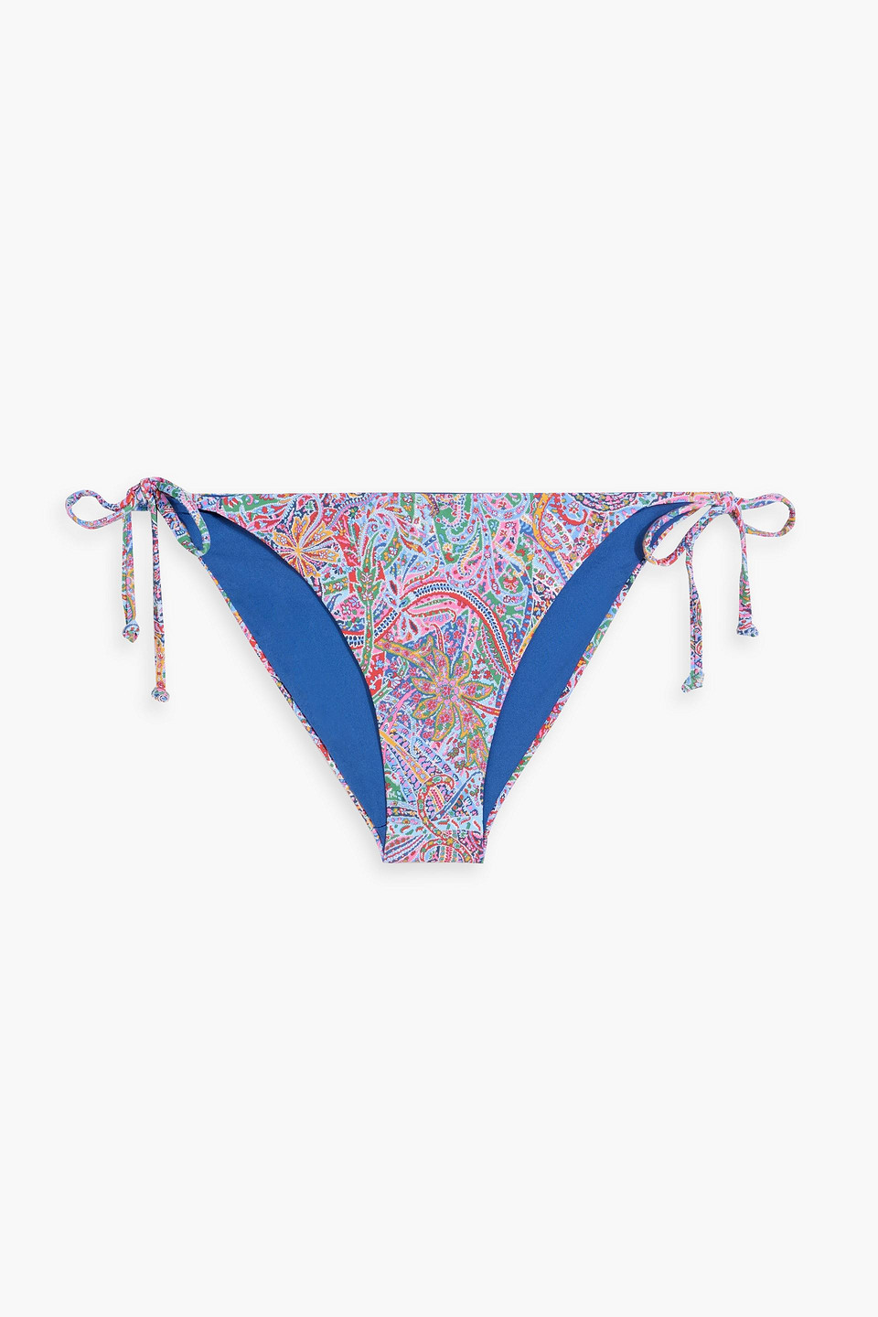 Onia Printed Low-rise Bikini Briefs In Blue