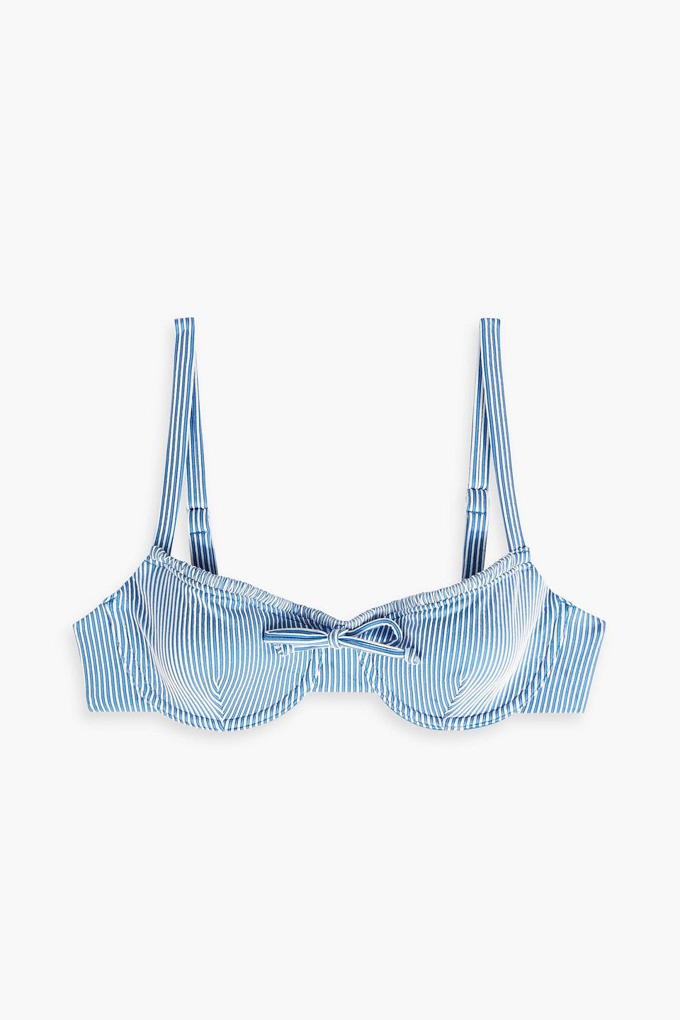 Onia Marilyn Striped Underwired Bikini Top In Blue