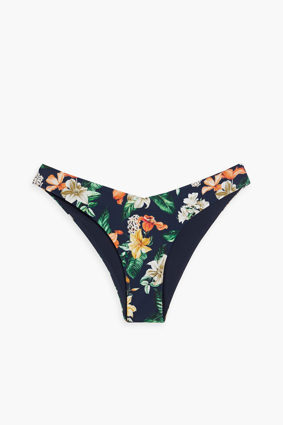 Onia Floral-print Low-rise Bikini Briefs In Navy