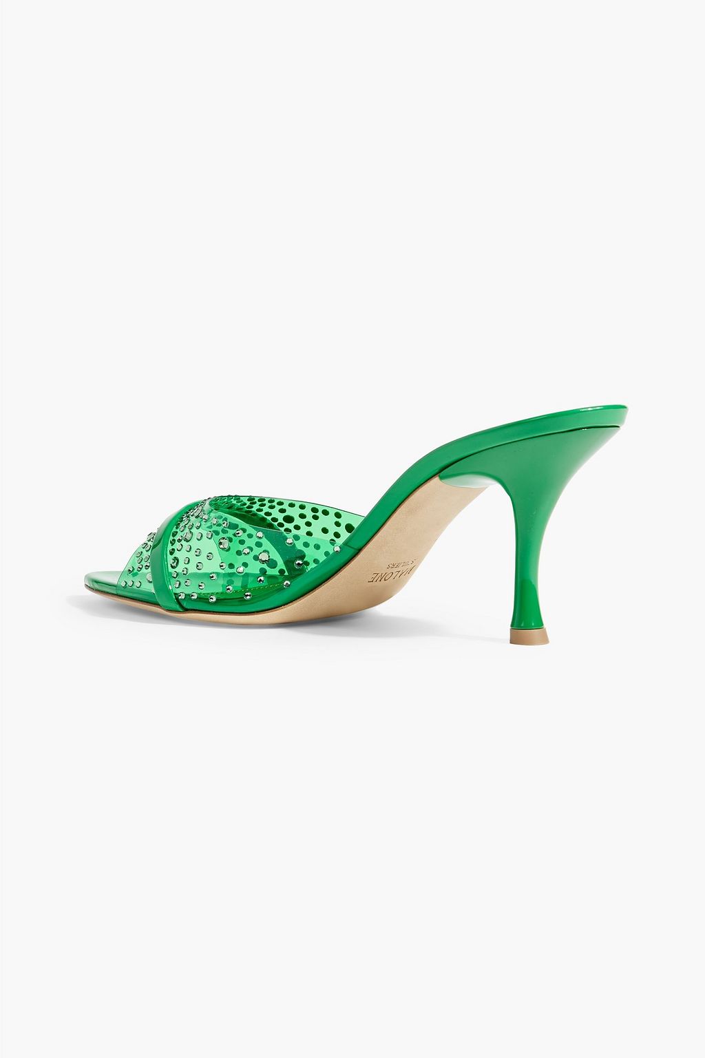 MALONE SOULIERS Julia 70 embellished PVC and patent-leather mules
