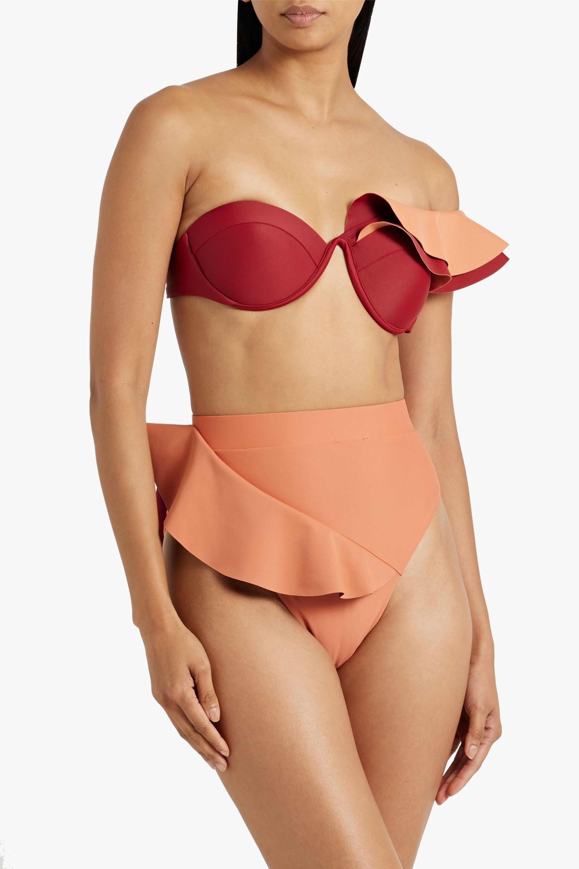 Andrea Iyamah Kiara ruffled bikini briefs