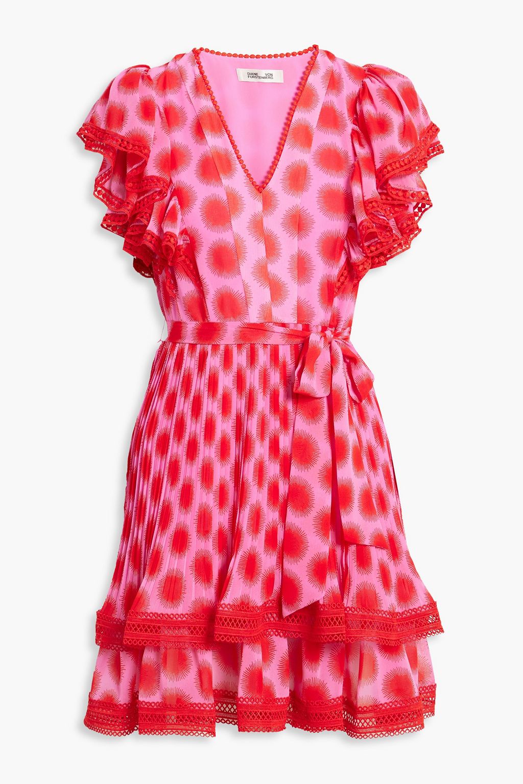 DIANE VON FURSTENBERG Pippa ruffled printed chiffon mini dress