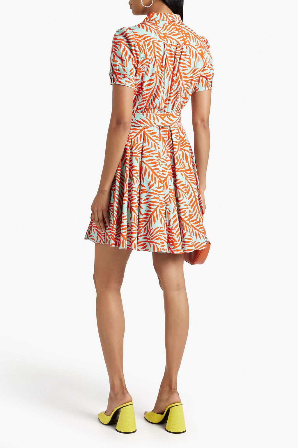 DIANE VON FURSTENBERG コットン混ポプリン ミニラップドレス フローラルプリント