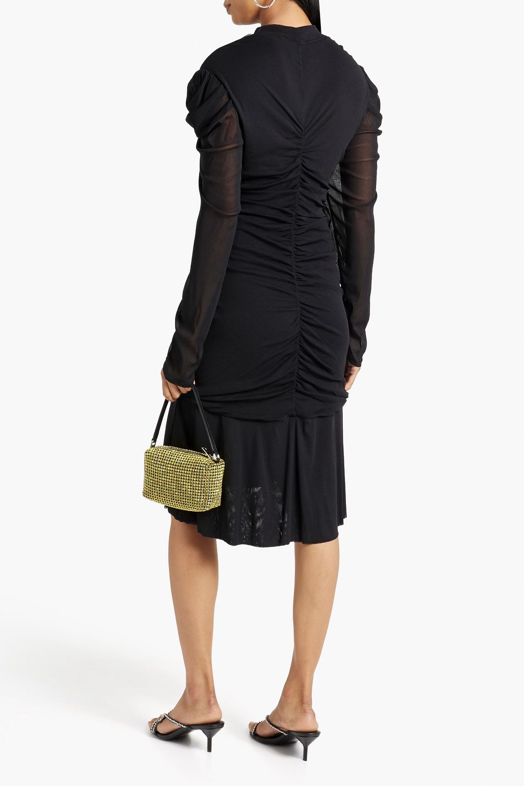 DIANE VON FURSTENBERG Karli ruched printed stretch-mesh mini dress